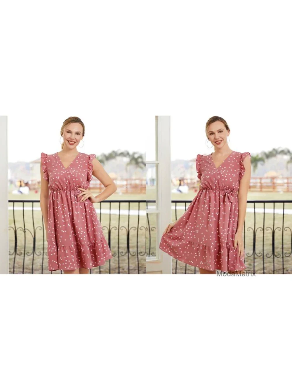 Mommy and Me Matching Flutter-Sleeve Dresses